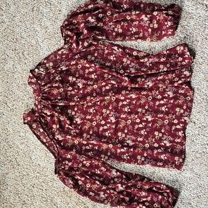 Women's Cold Shoulder Floral Blouse